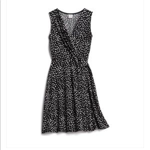 Black & white polka dot faux wrap dress Hailey 23